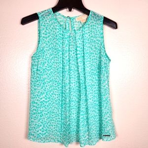 Animal Print Chiffon Pleated Blouse